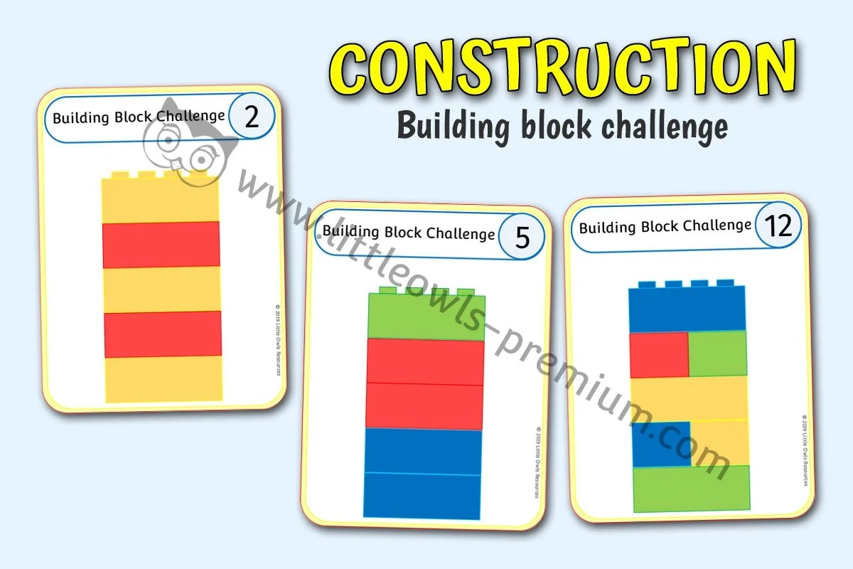 FREE Building Block Challenge Game Early Years EYFS Printable 