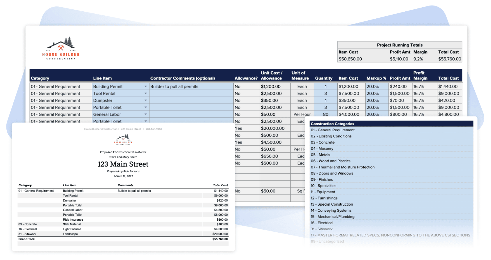 Printable Construction Estimate Template