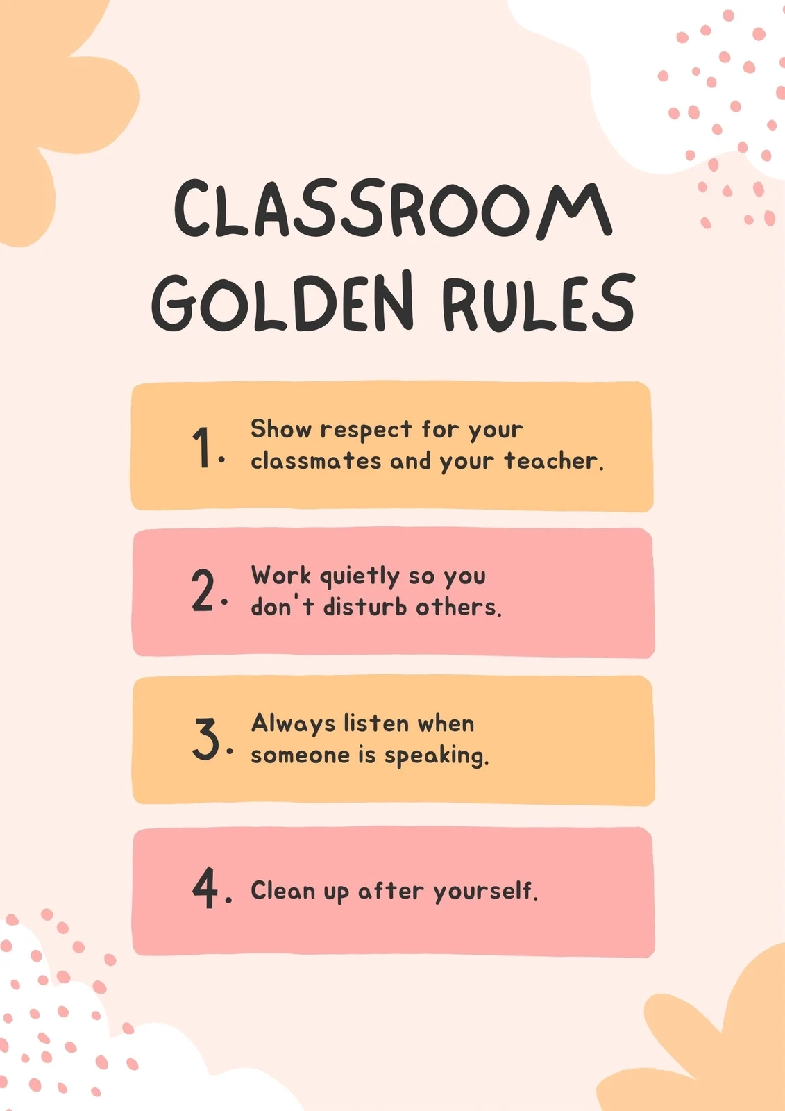 Free Custom Printable Classroom Rules Poster Templates Canva