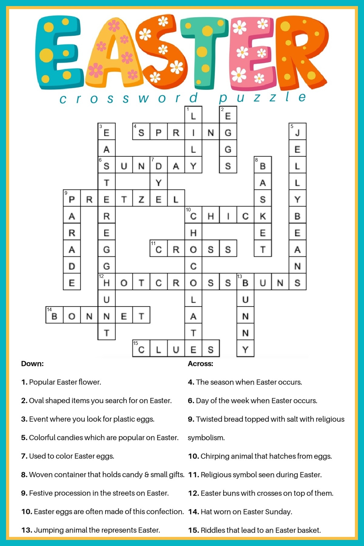Crossword Puzzles And Answers Printables
