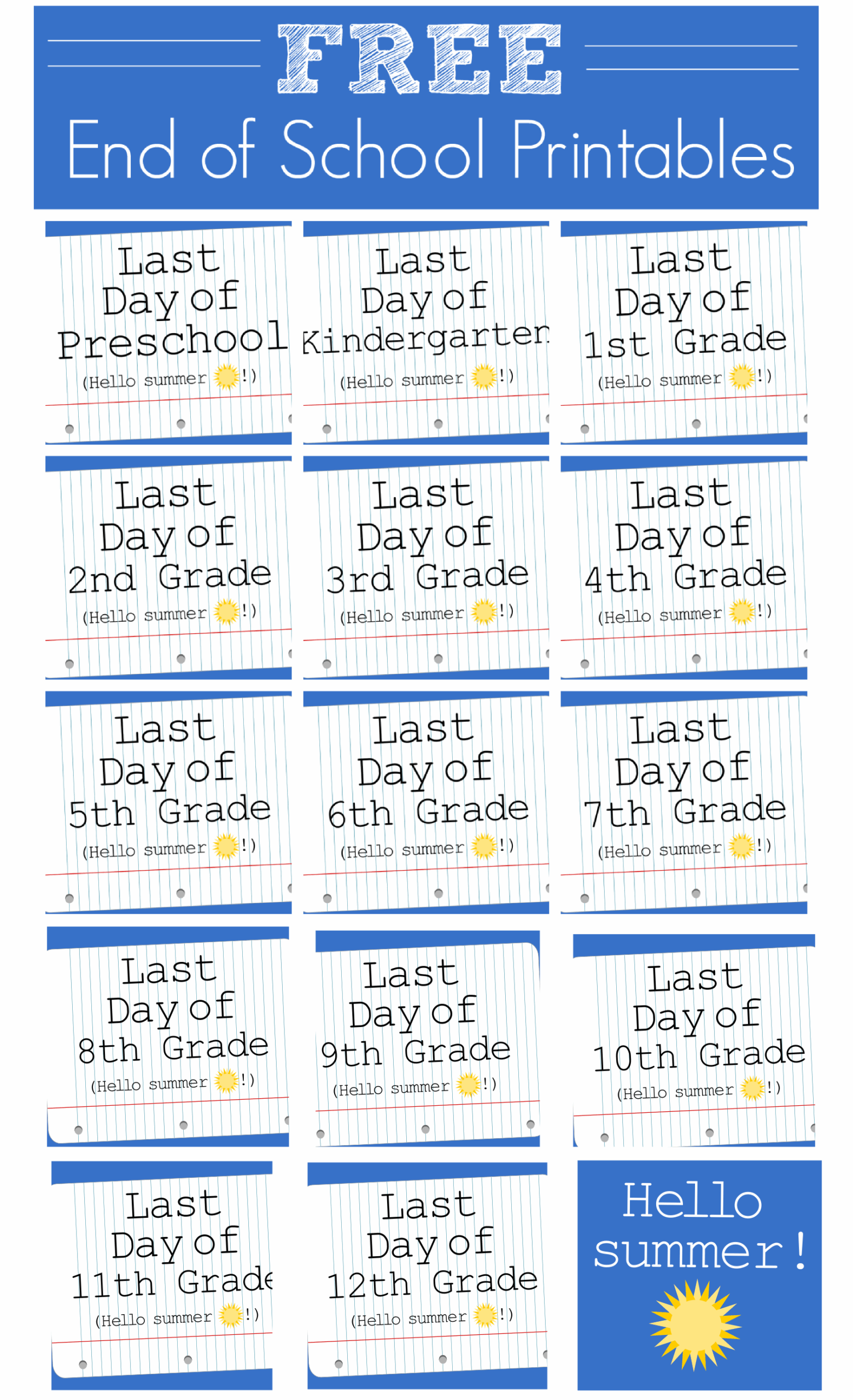 FREE End Of School Printables For Kids And Teens Catch My Party