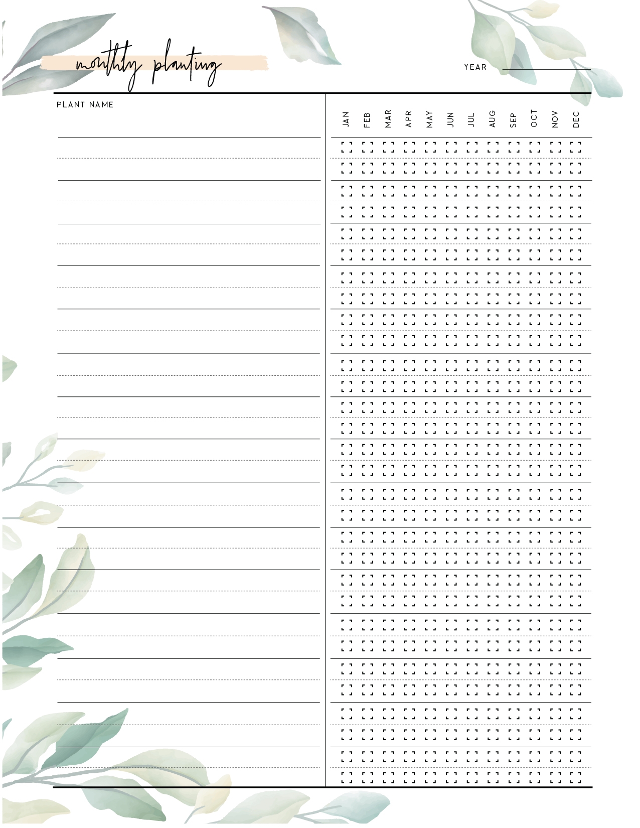 Free Printable Garden Planning Worksheets