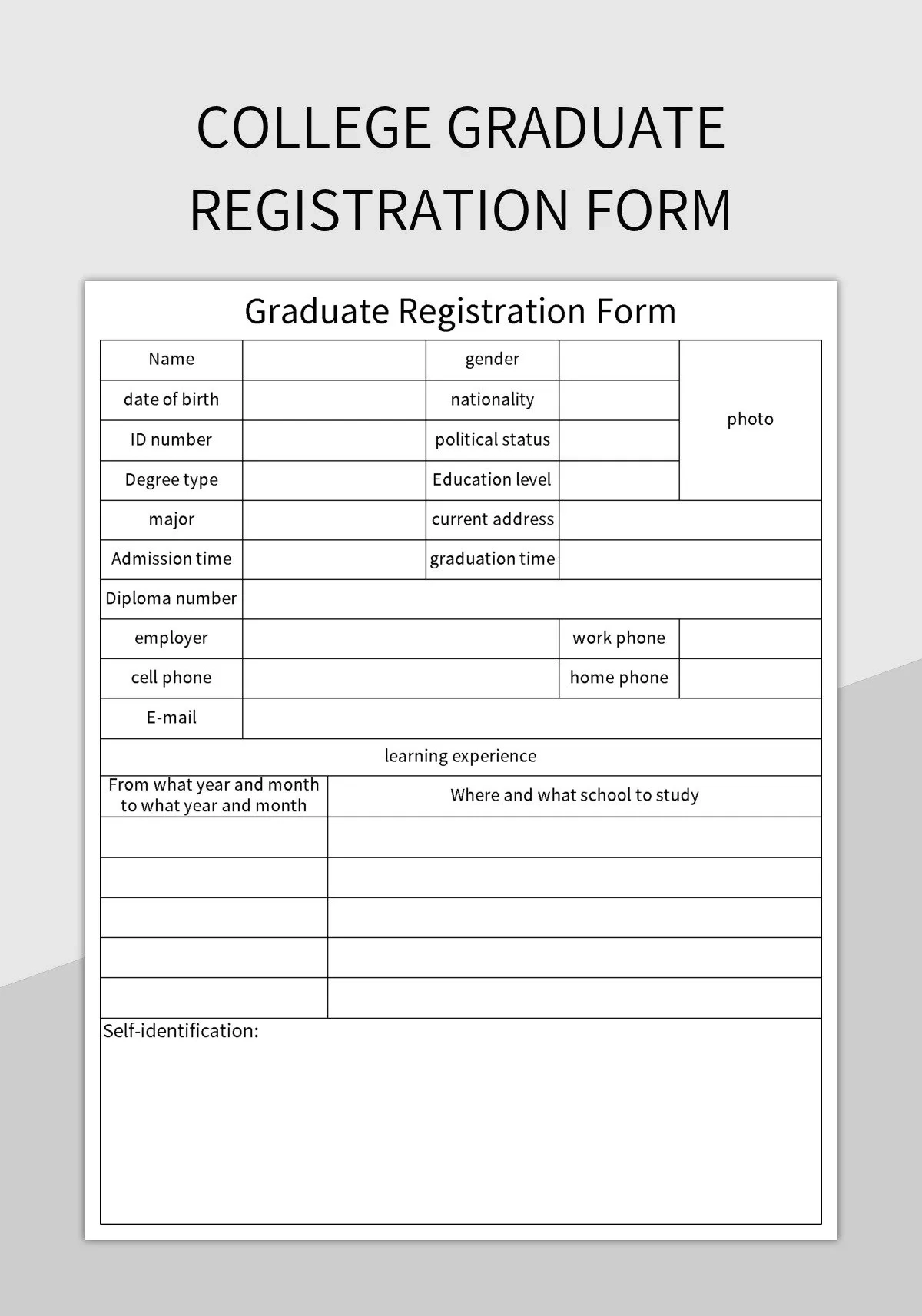 Free Graduate Registration Form Templates For Google Sheets And 