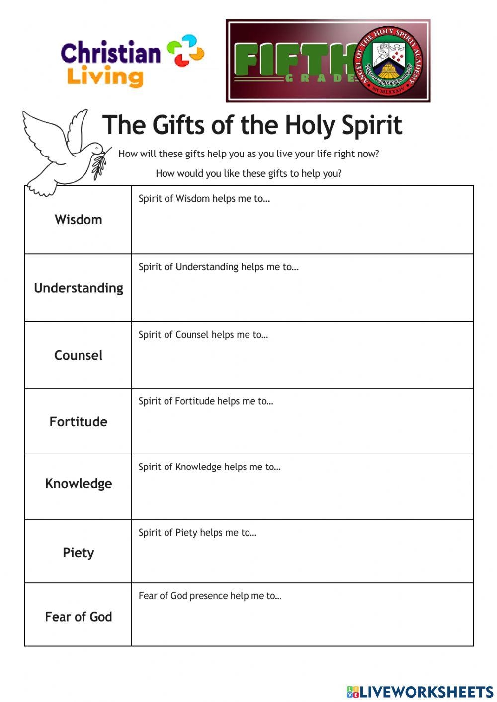 Free Holy Spirit Worksheet Download Free Holy Spirit Worksheet 