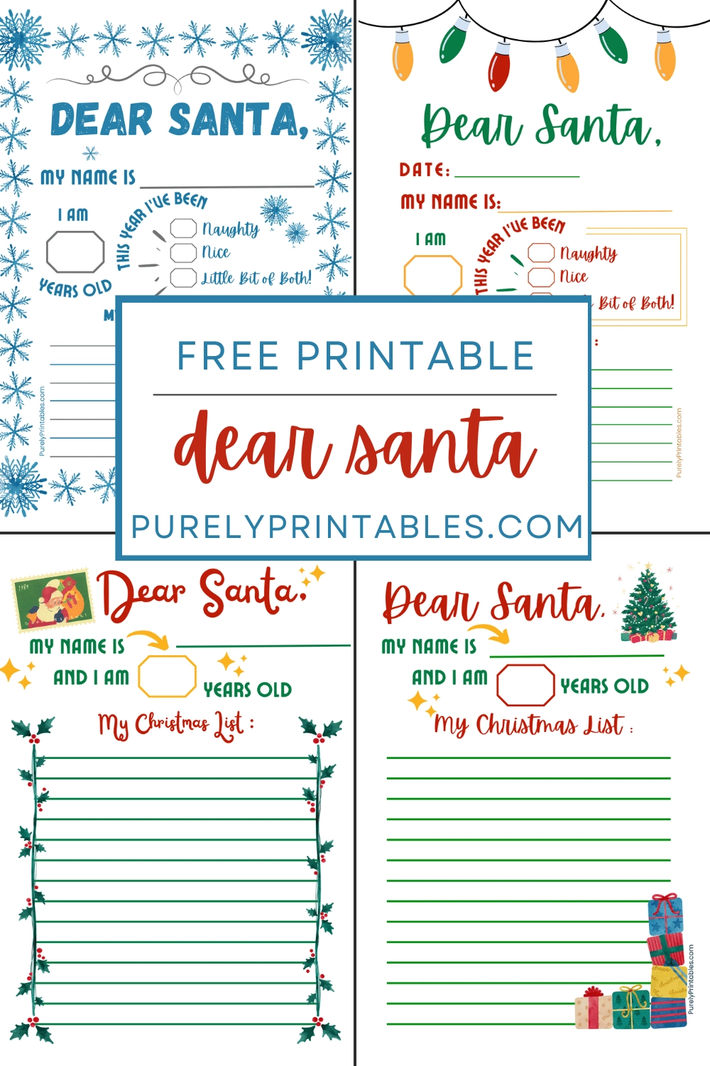 Free Letters To Santa Wish List Printable Templates For Kids 