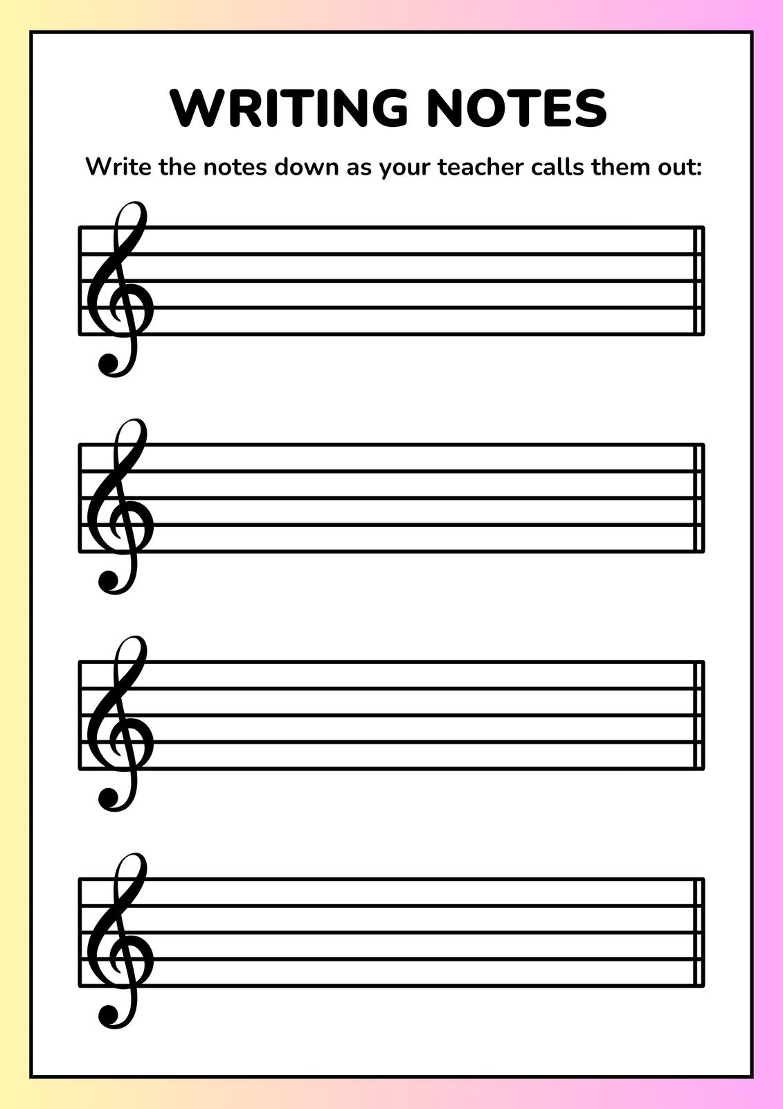 Free Printable Music Activity Sheets