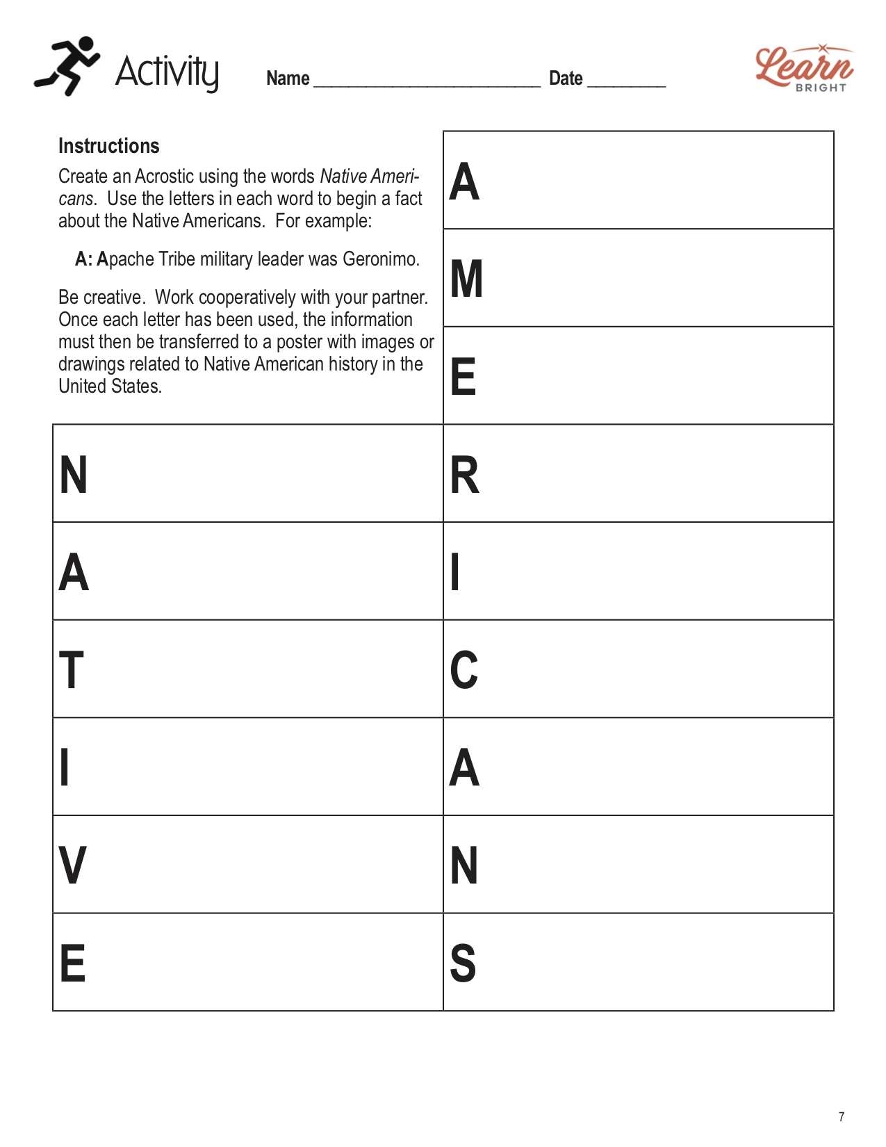 Native American Tribe Worksheets Printable