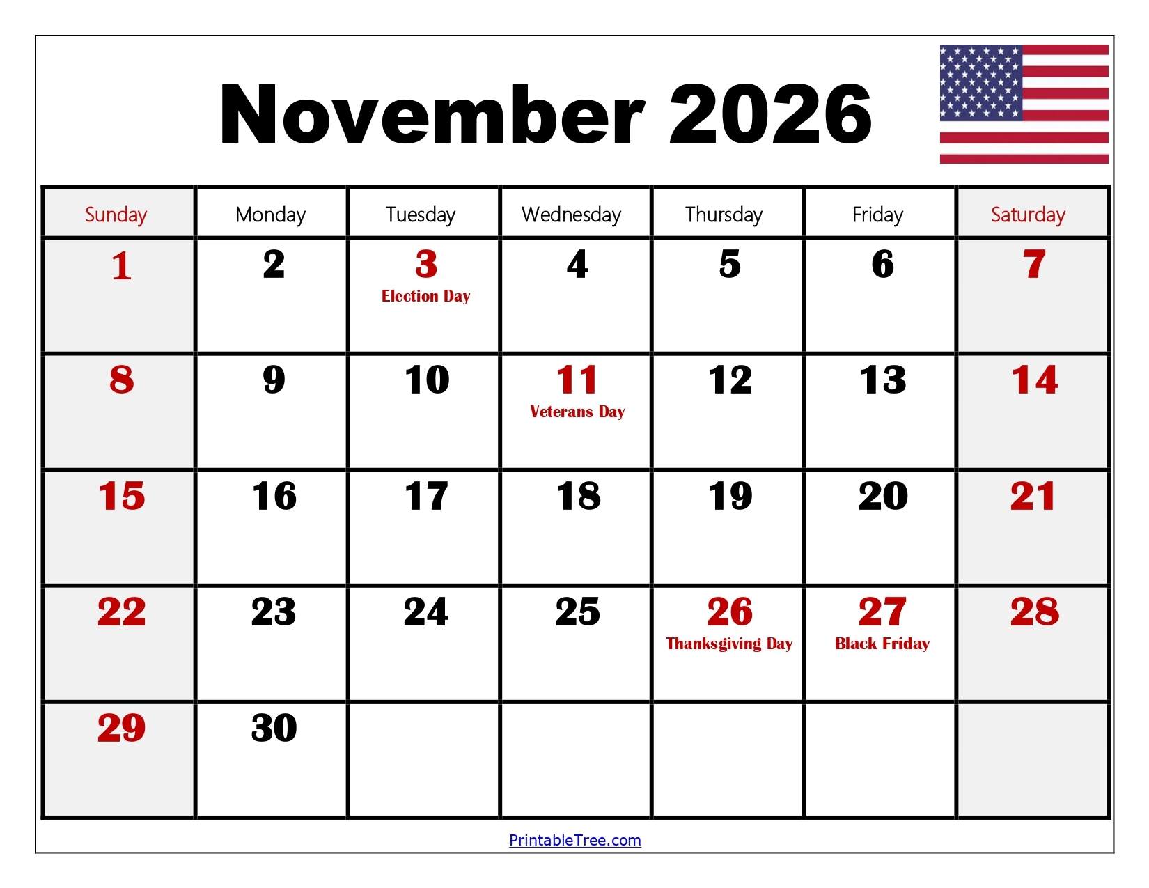 Printable October And November Calendar 2026