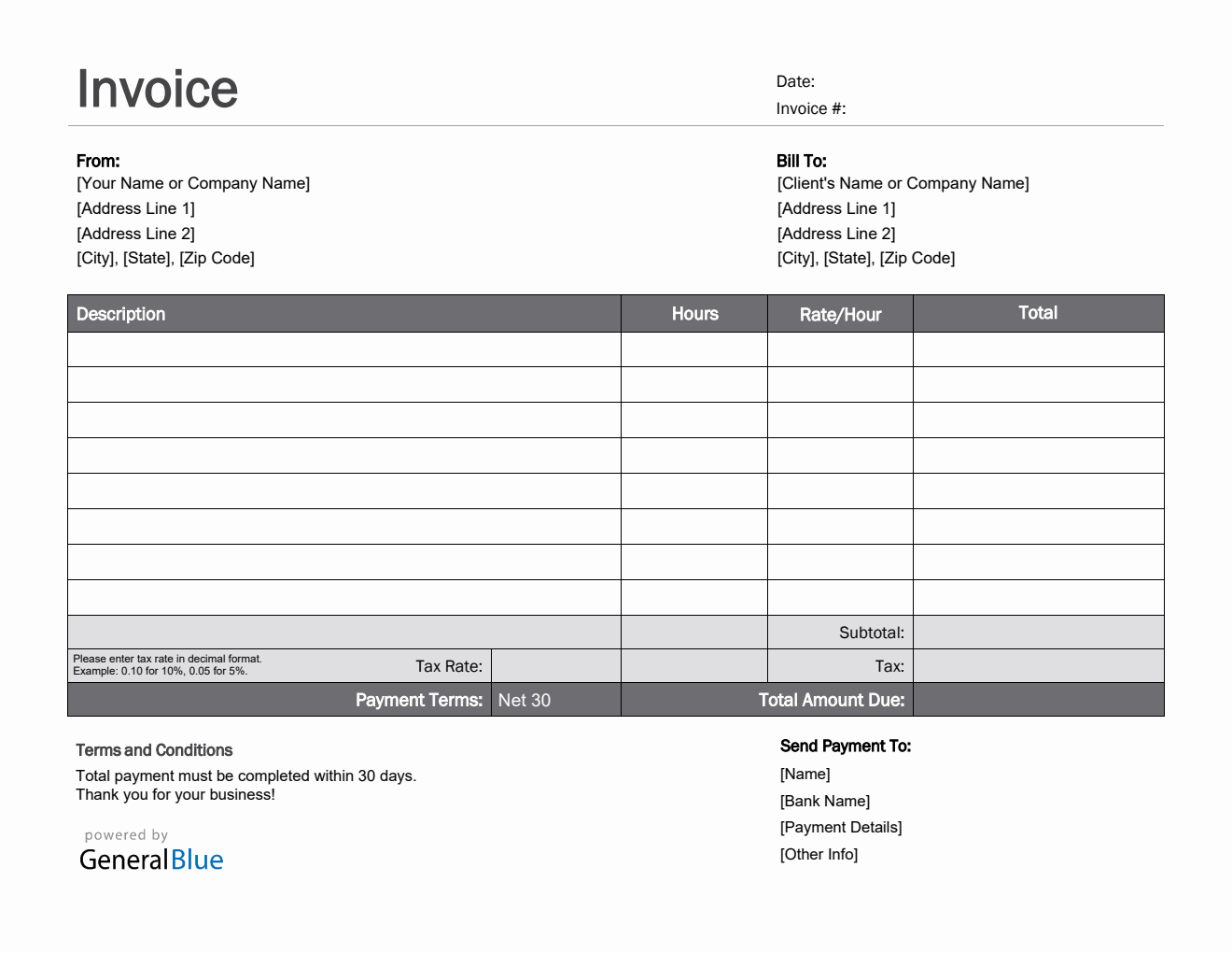 Free PDF Invoice Templates