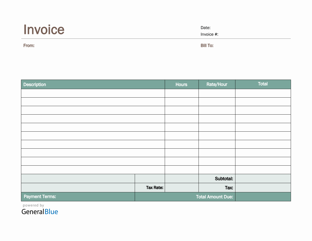 Free Templates For Invoices Printable