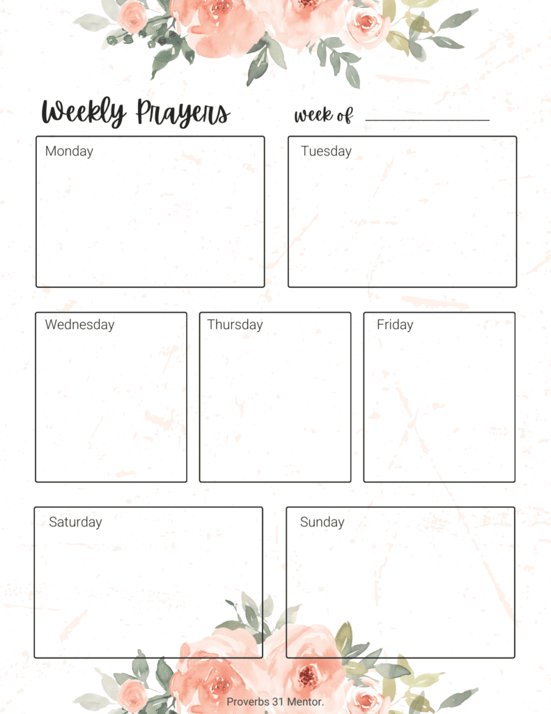 Free Printable Prayer List