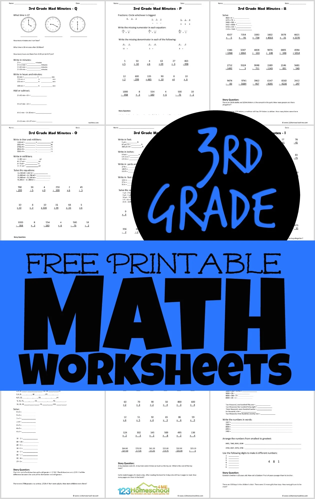 3rd Grade Math Worksheets Free Printable