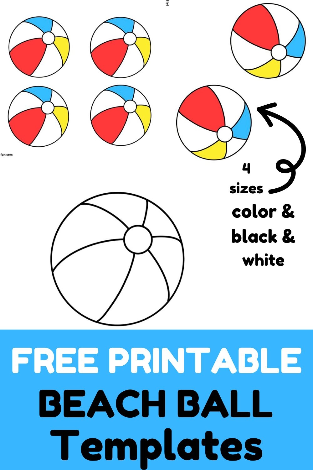 Free Printable Beach Ball Template And Coloring Page 