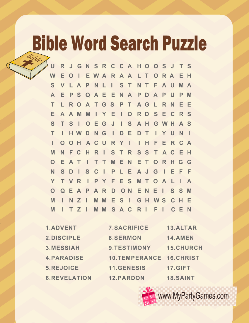 Free Printable Word Search Puzzles For Church