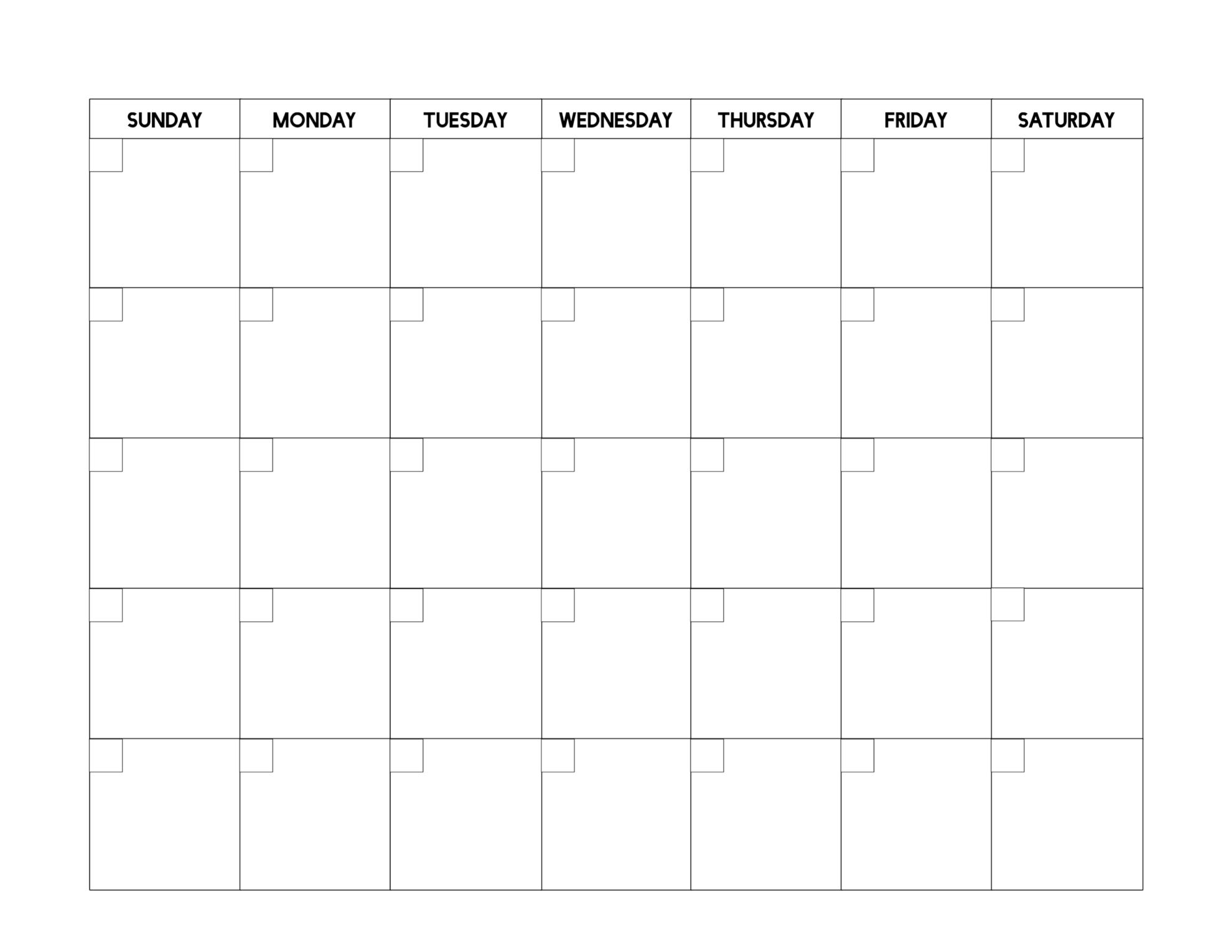Downloadable Free Printable Blank Calendar Template
