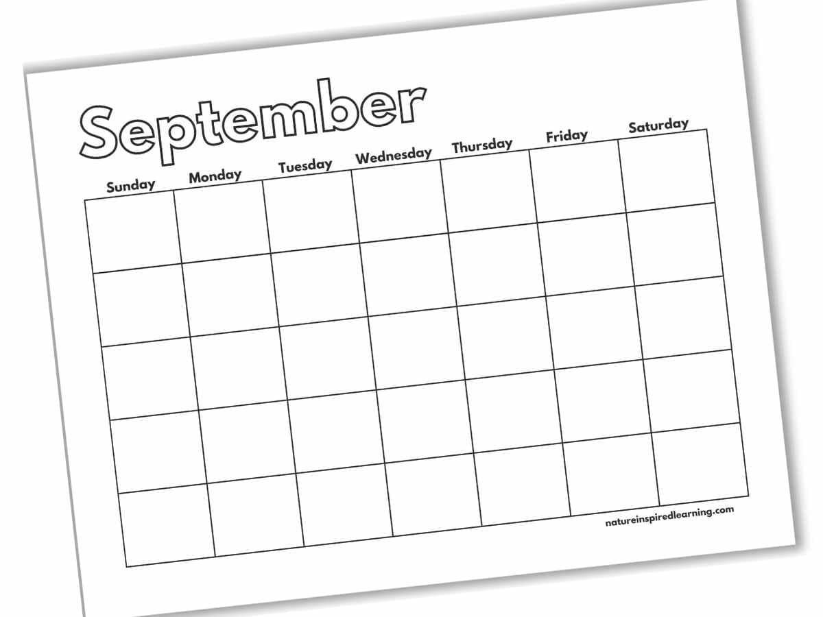 Free Printable Blank Calendars Nature Inspired Learning 