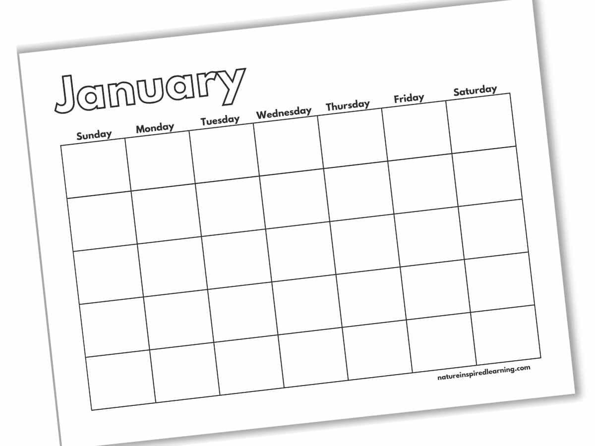 Free Printable Blank Calendar Months