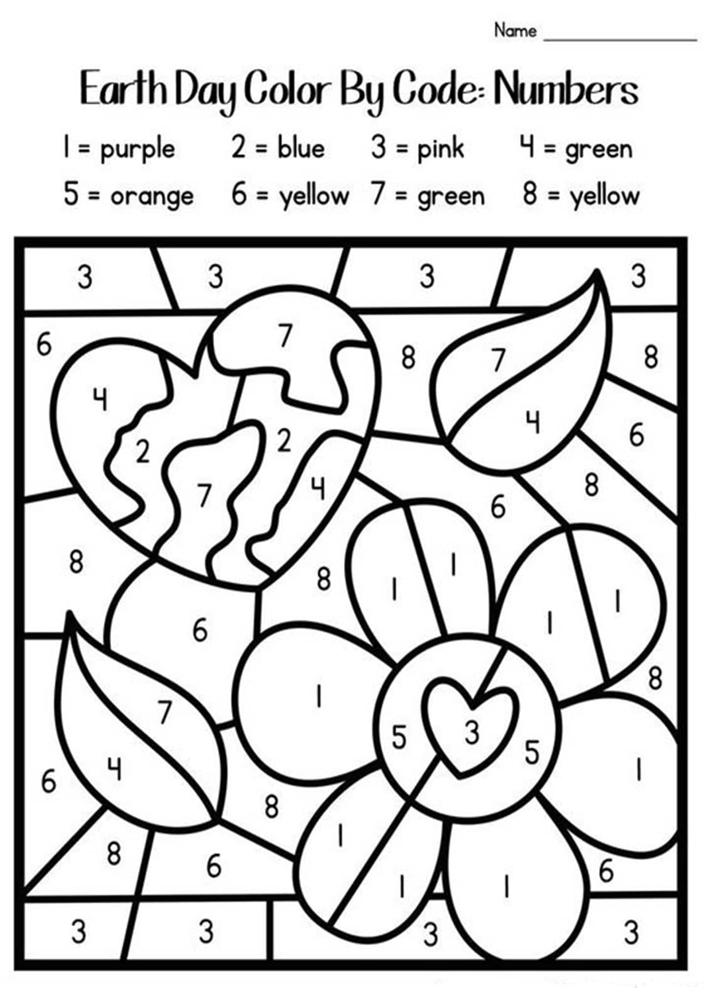 Free Printable Color By Number Worksheets For Kindergarten 
