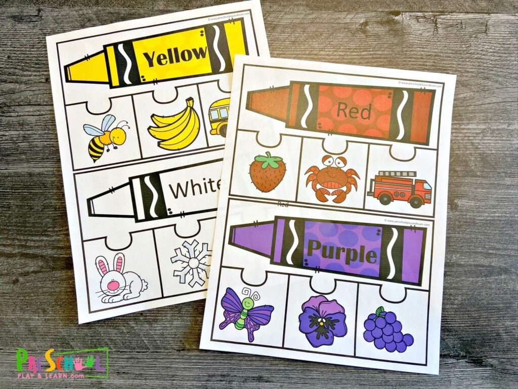 FREE Printable Color Puzzles Fun Color Activity For Preschoolers