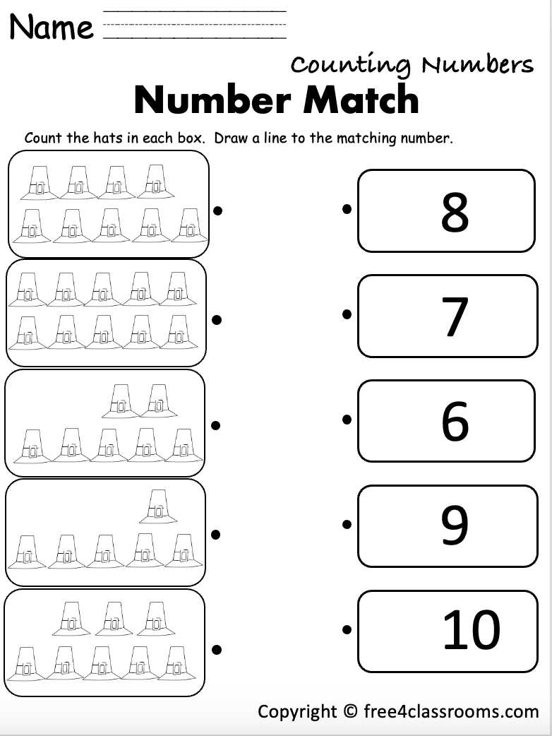 Free Printable Number Worksheets Kindergarten
