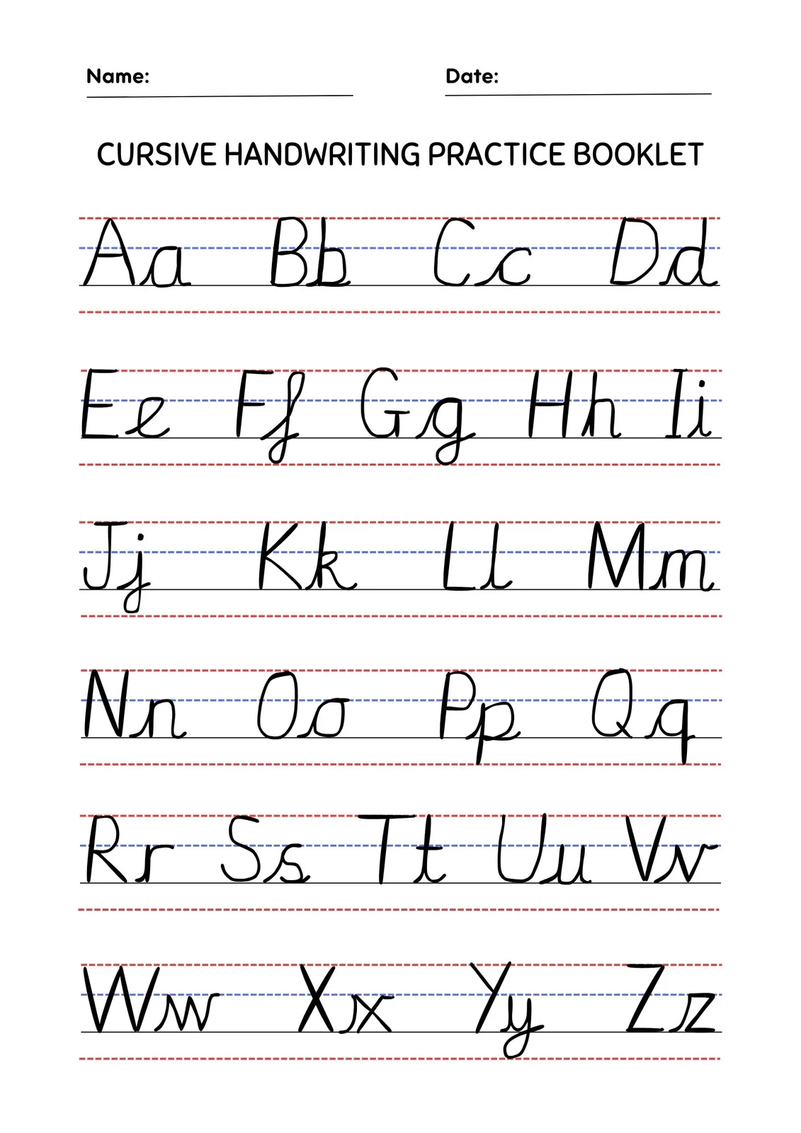 Printable Penmanship Worksheets