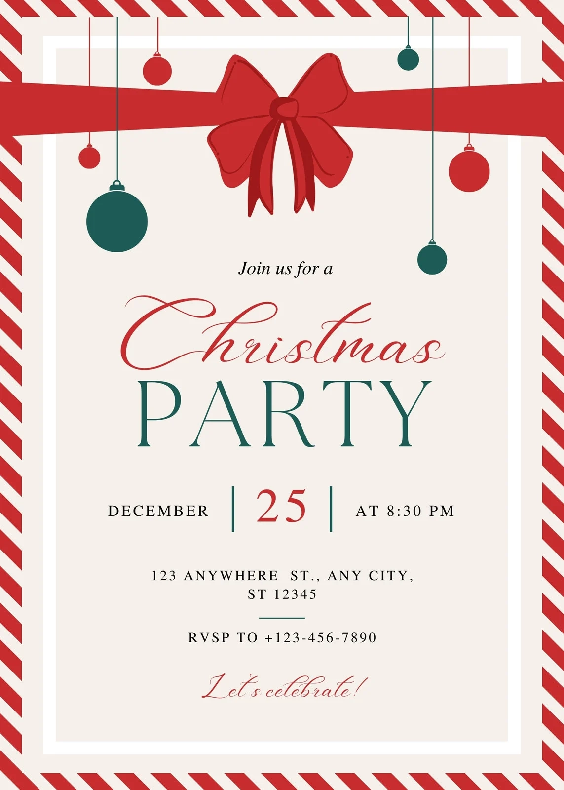 Free Printable Customizable Christmas Invitation Templates Canva