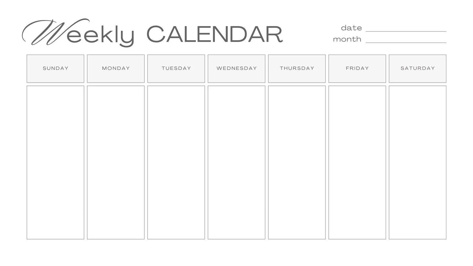 Free Printable Blank Customizable Calendar