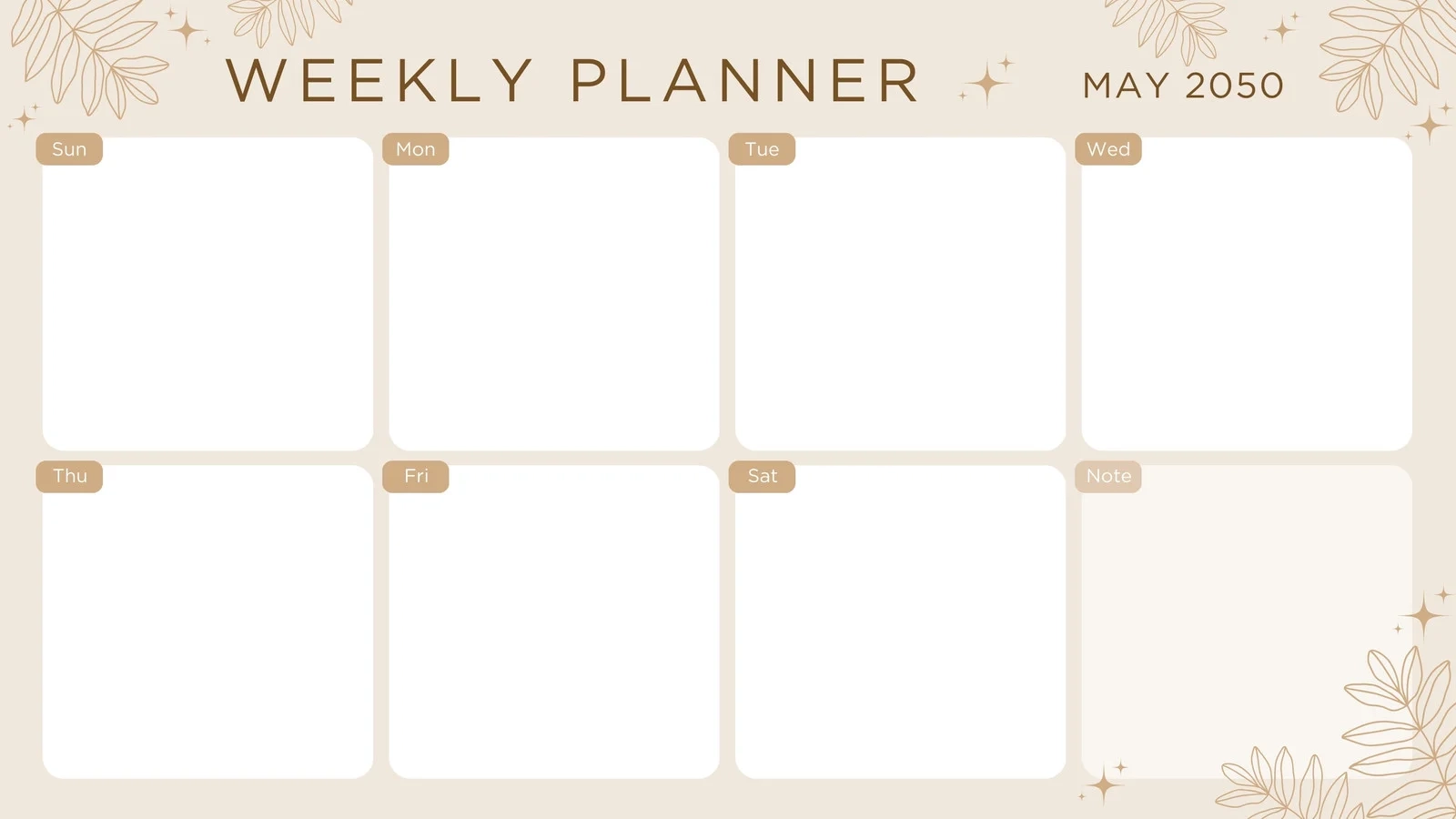 Printable Weekly Blank Calendar