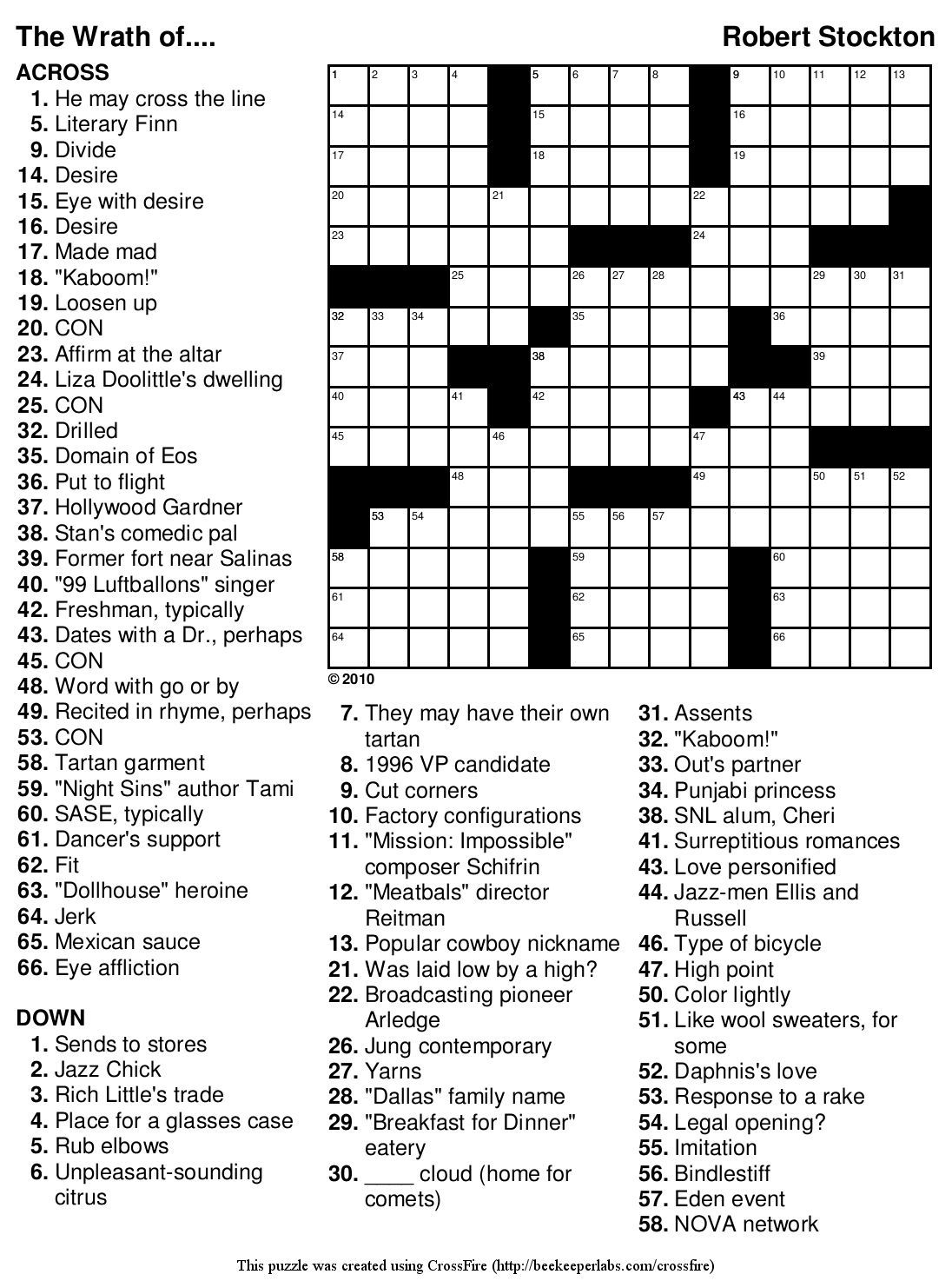 Printable Crossword Puzzles Free Easy