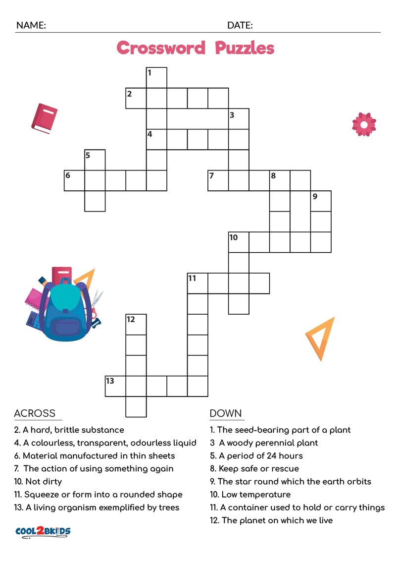 Crossword Puzzles Printable Simple