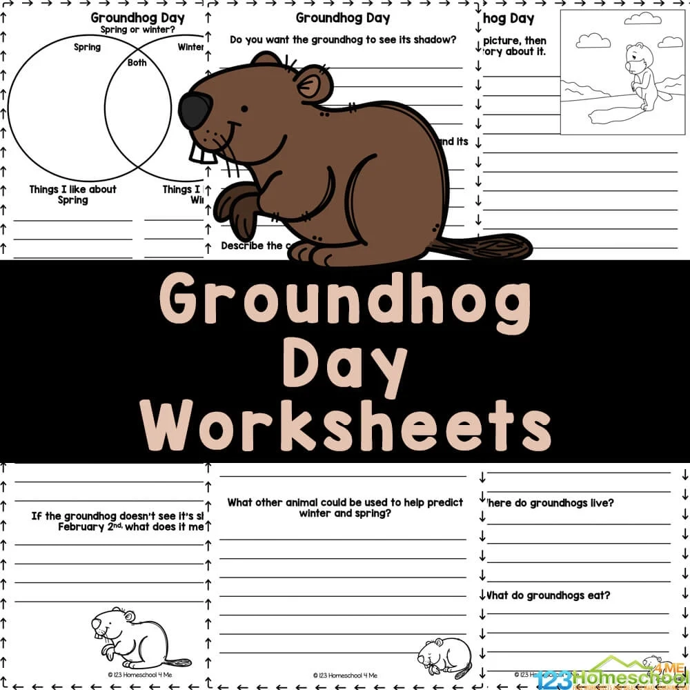FREE Printable Groundhog Day Worksheets For 1st 4th Grade