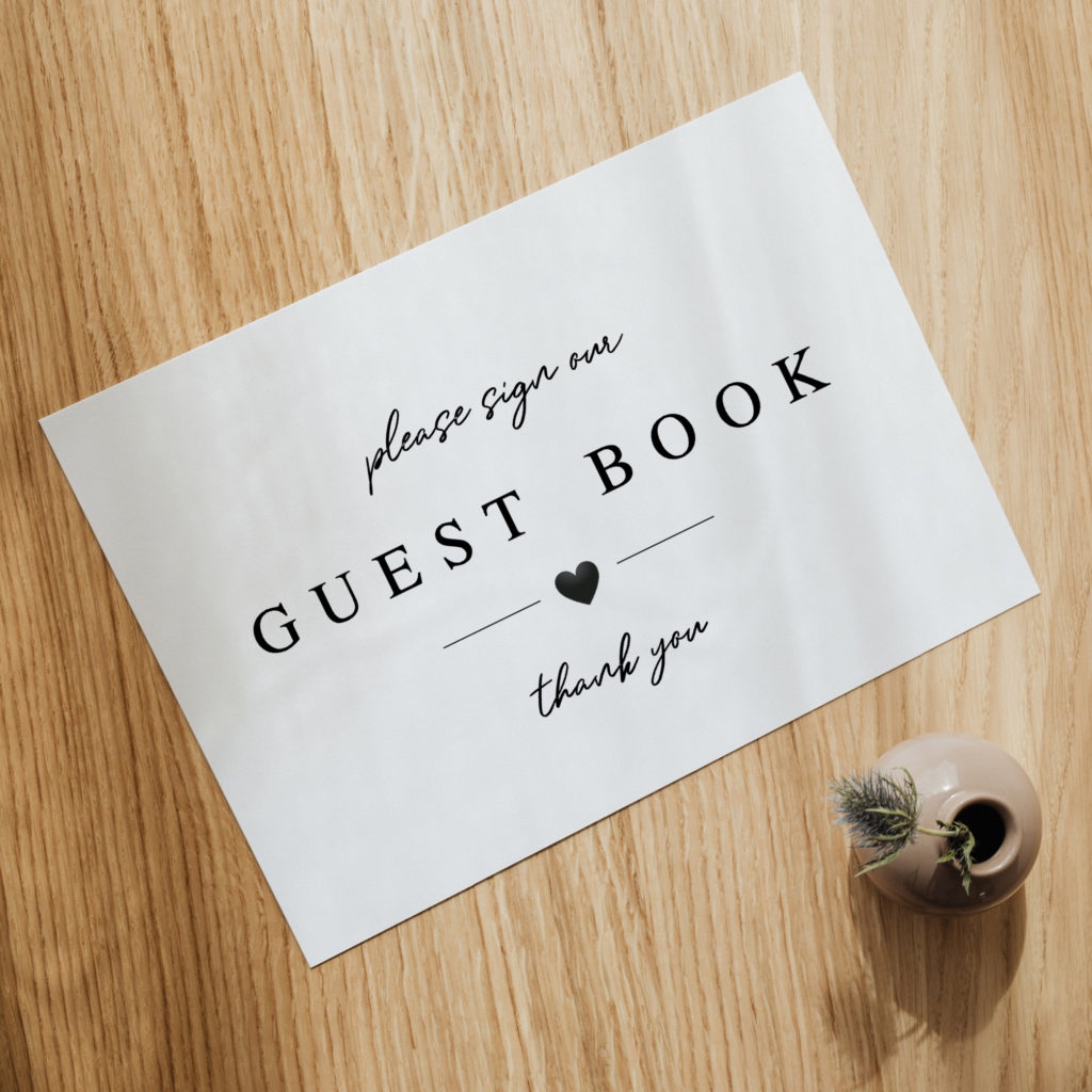 Downloadable Free Printable Polaroid Guest Book Sign Template