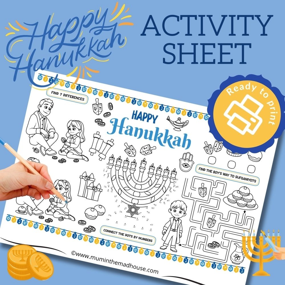 Free Printable Happy Hanukkah Activity Sheet Fun amp Educational 