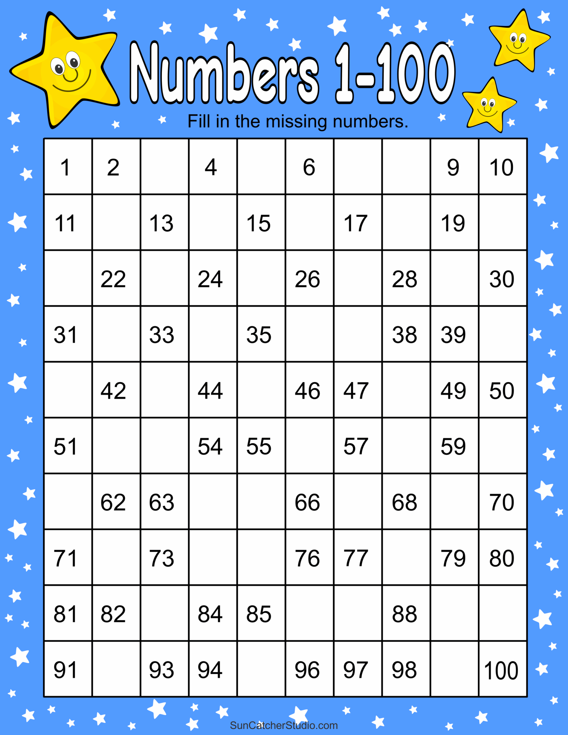 Free Printable Hundreds Charts Numbers 1 To 100 Free 