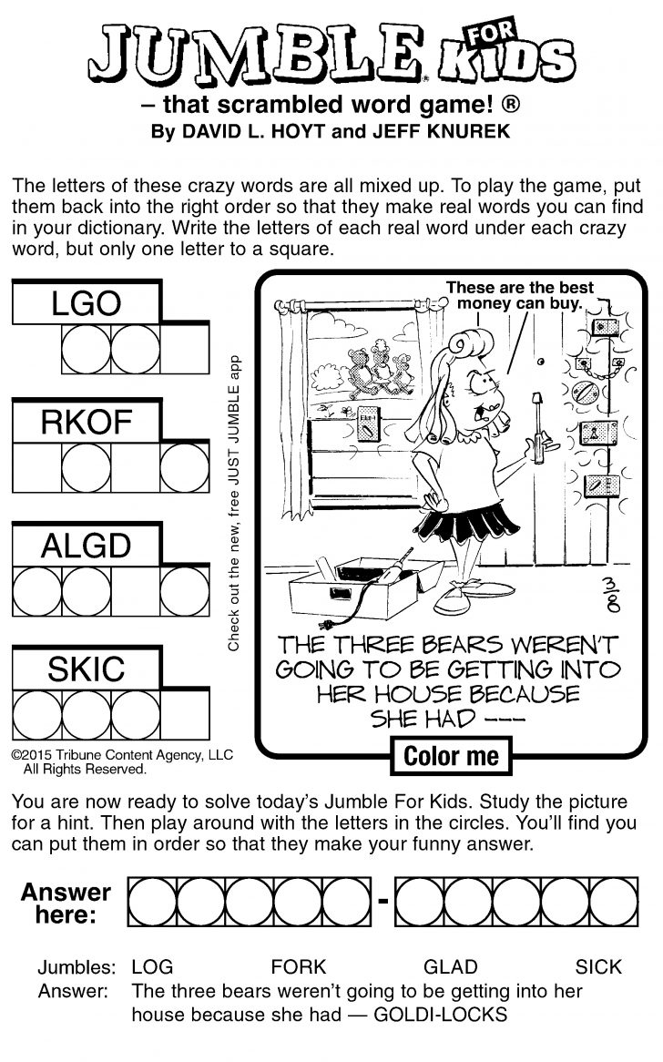 Jumble Puzzles Free Printable