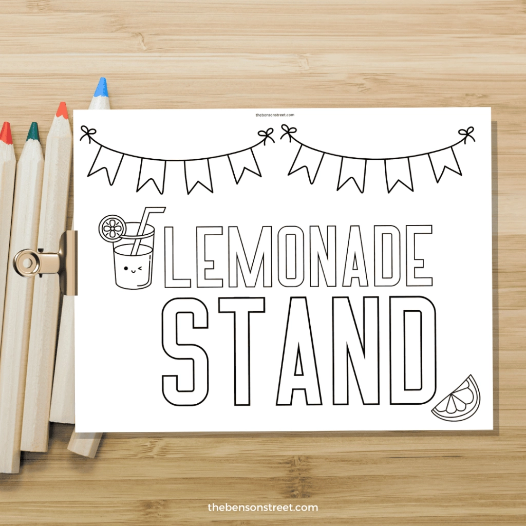 Free Printable Lemonade Stand Sign To Color The Benson Street