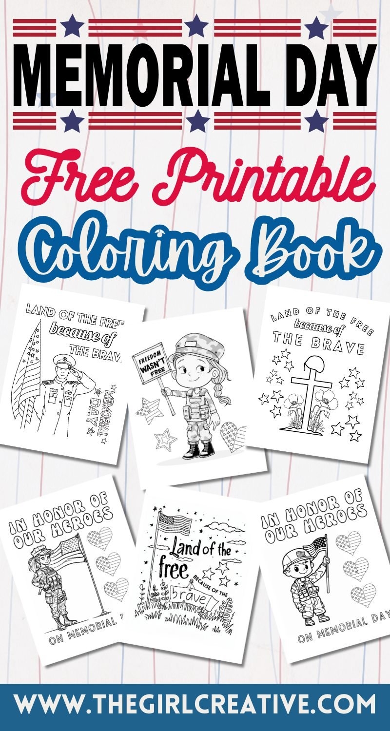 Free Printable Memorial Day Coloring Book The Girl Creative