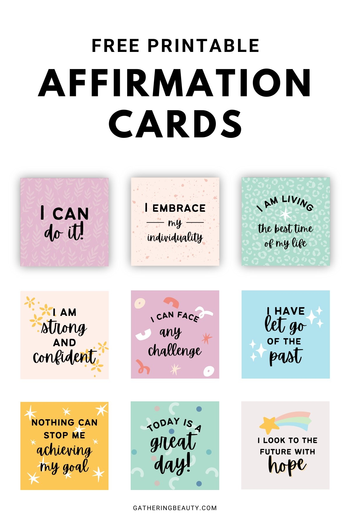 Free Printable Affirmation Sheets