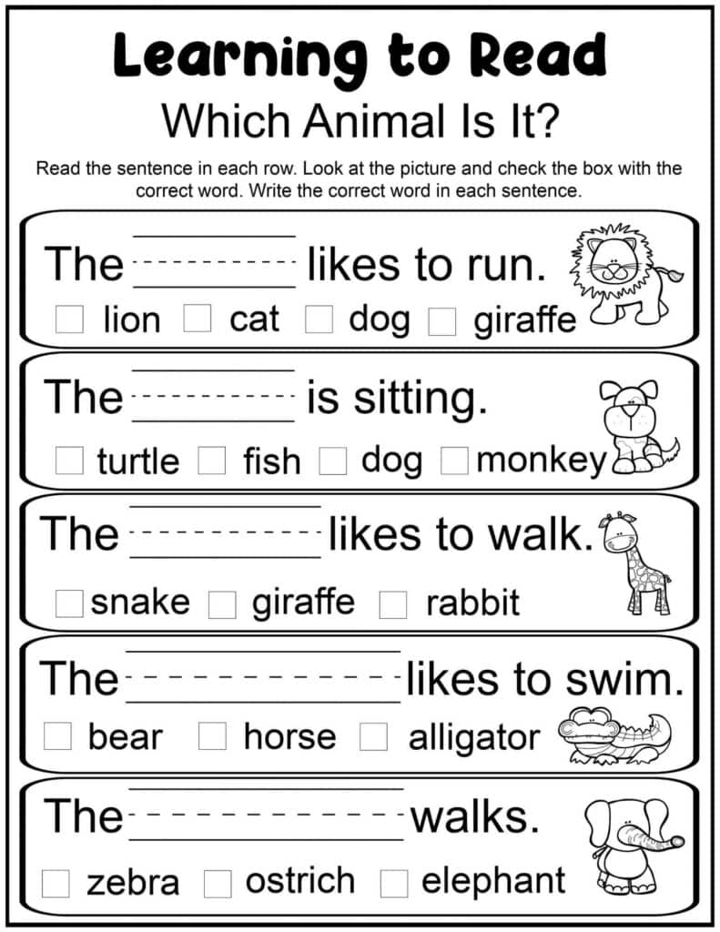 Free Printable 1st Grade Worksheets Reading