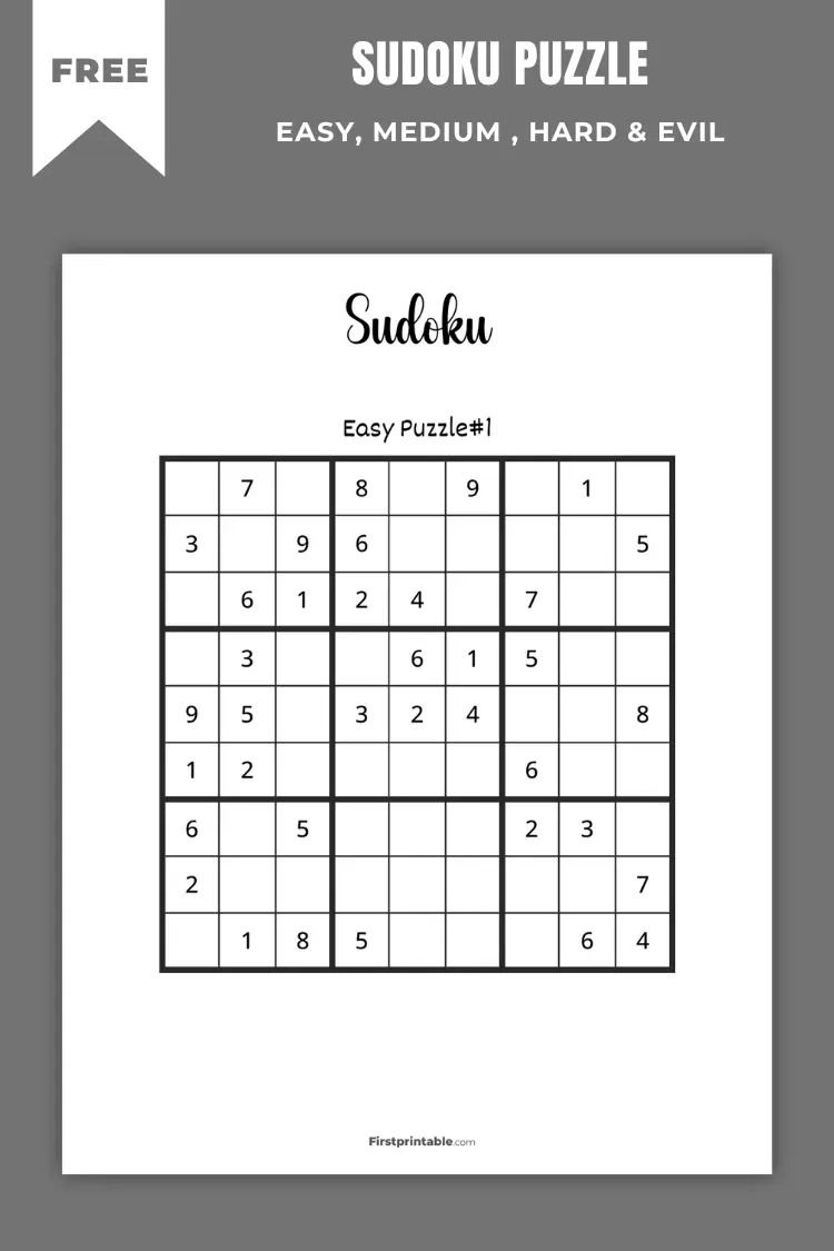 Free Printable Sudoku Puzzles Easy