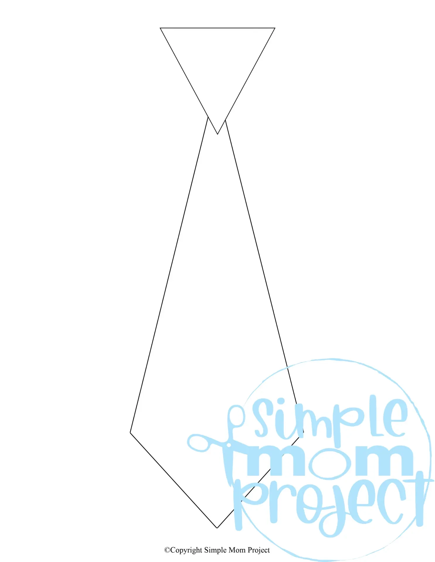 Free Printable Tie Stencil Pattern Template For Kids Simple Mom 