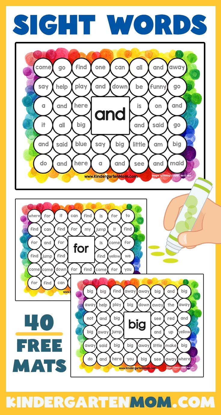 Free Sight Word Printables Dab N Dot Kindergarten Mom