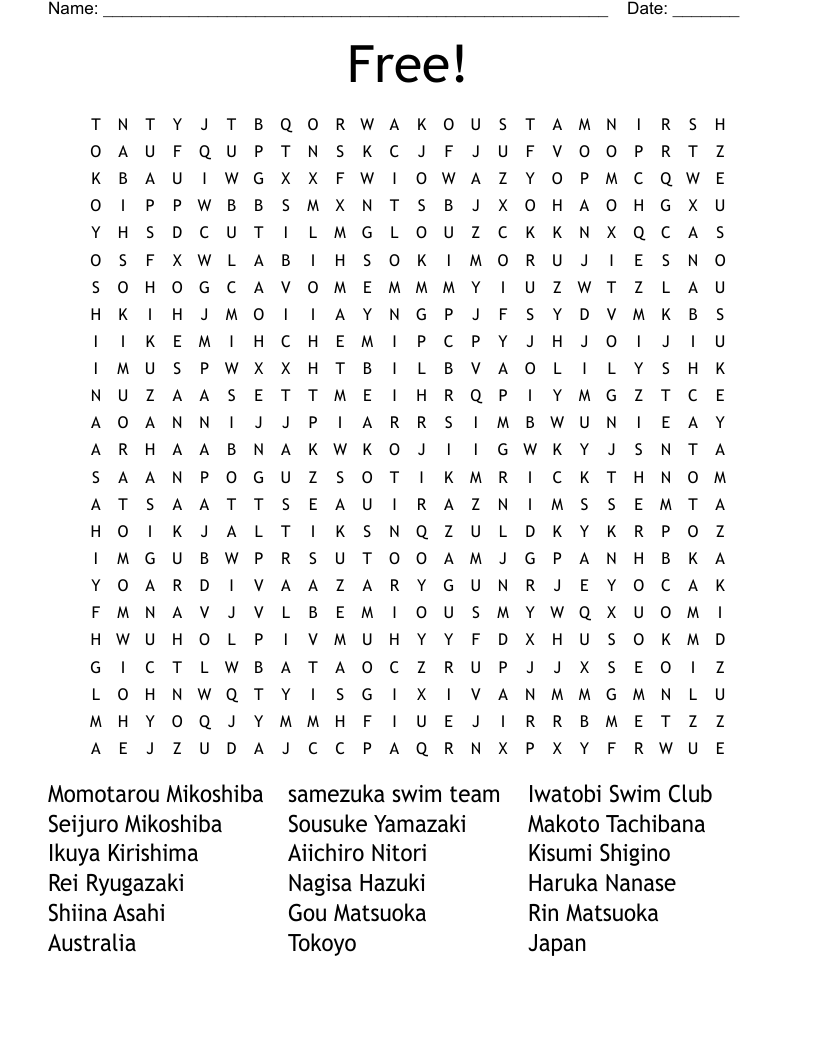 Free Printable Search A Word Puzzles