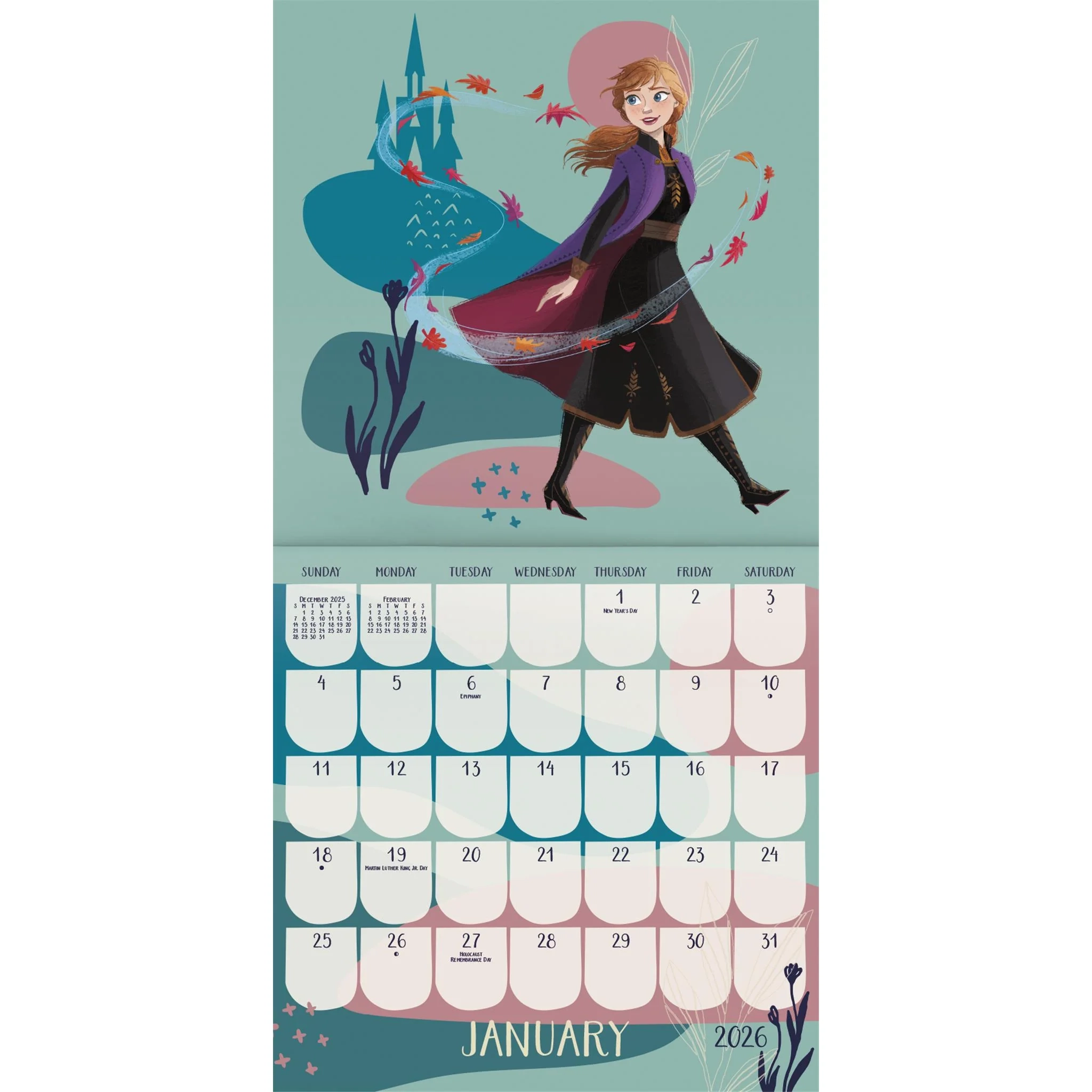 December Frozen 2026 Calendar Printable