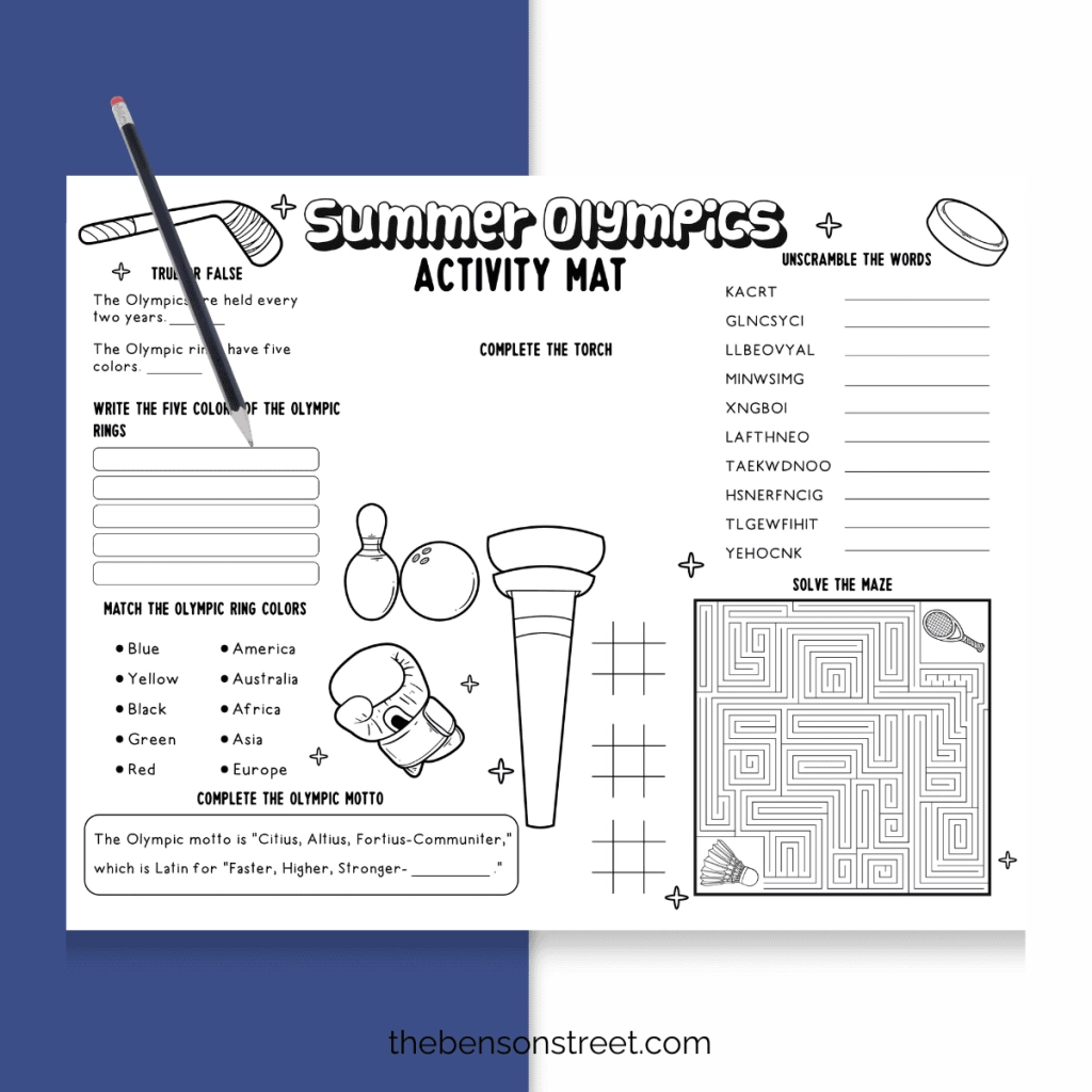 Olympic Crafts For Kids Printables