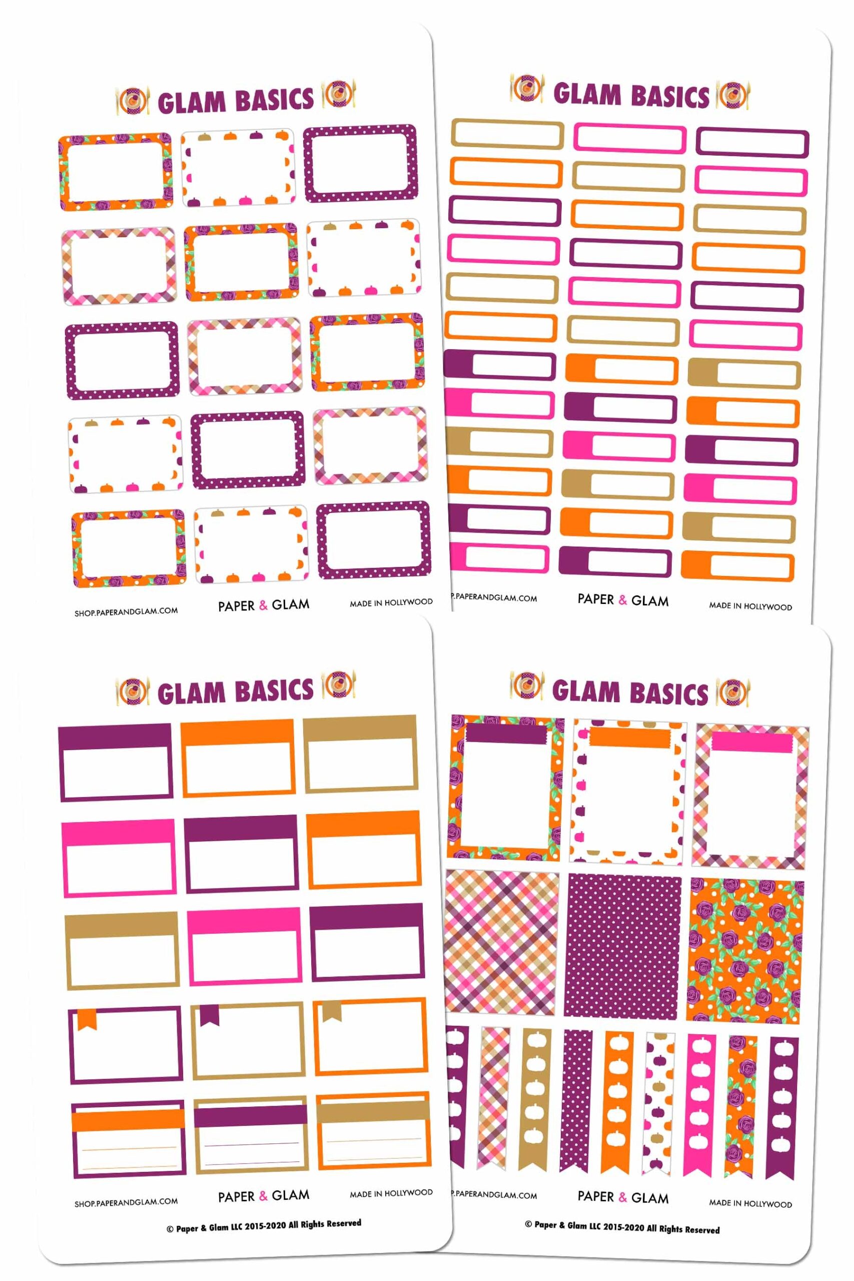 Glam Basics November Digital Planner Stickers
