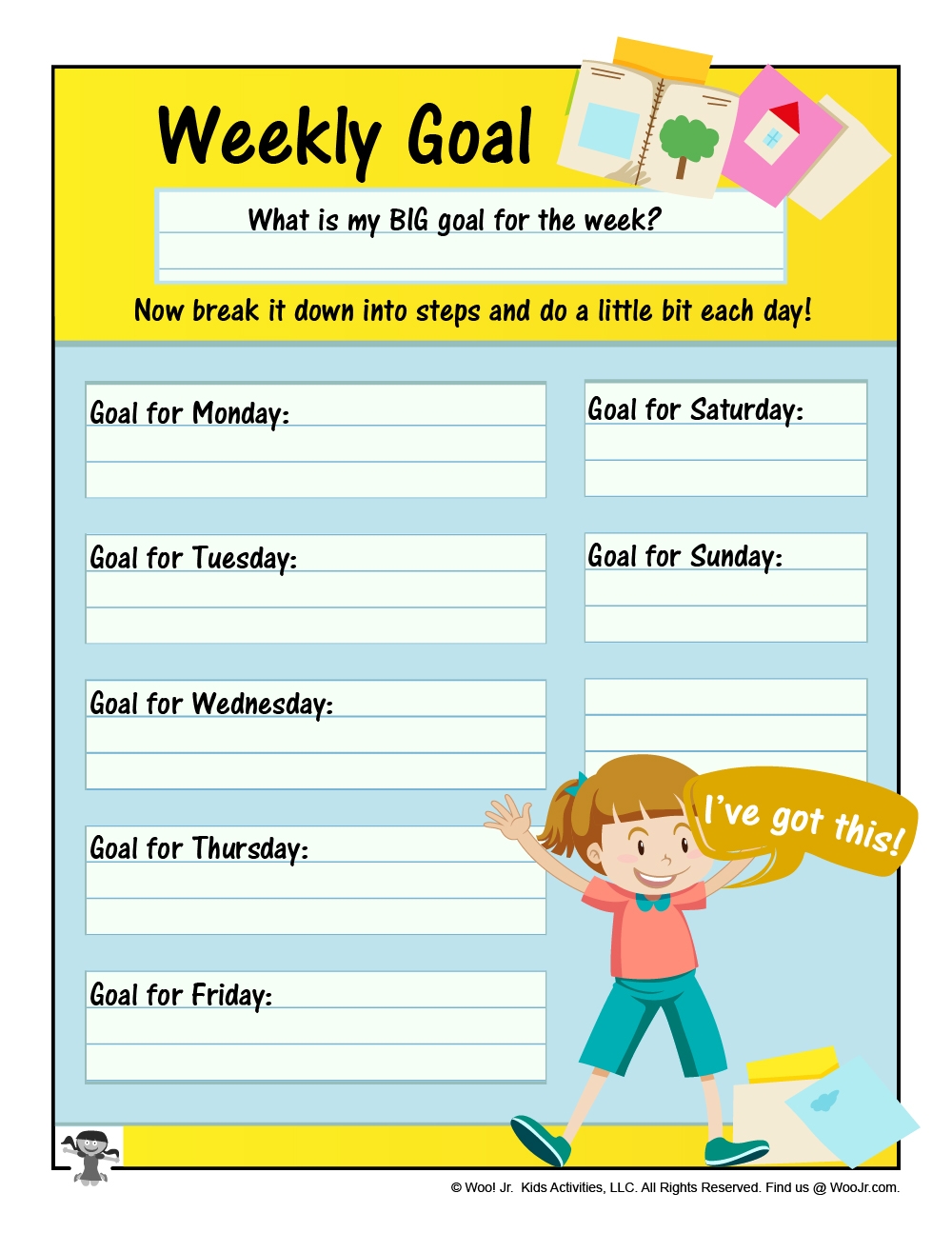 Goal Setting Worksheet For Kids Printable