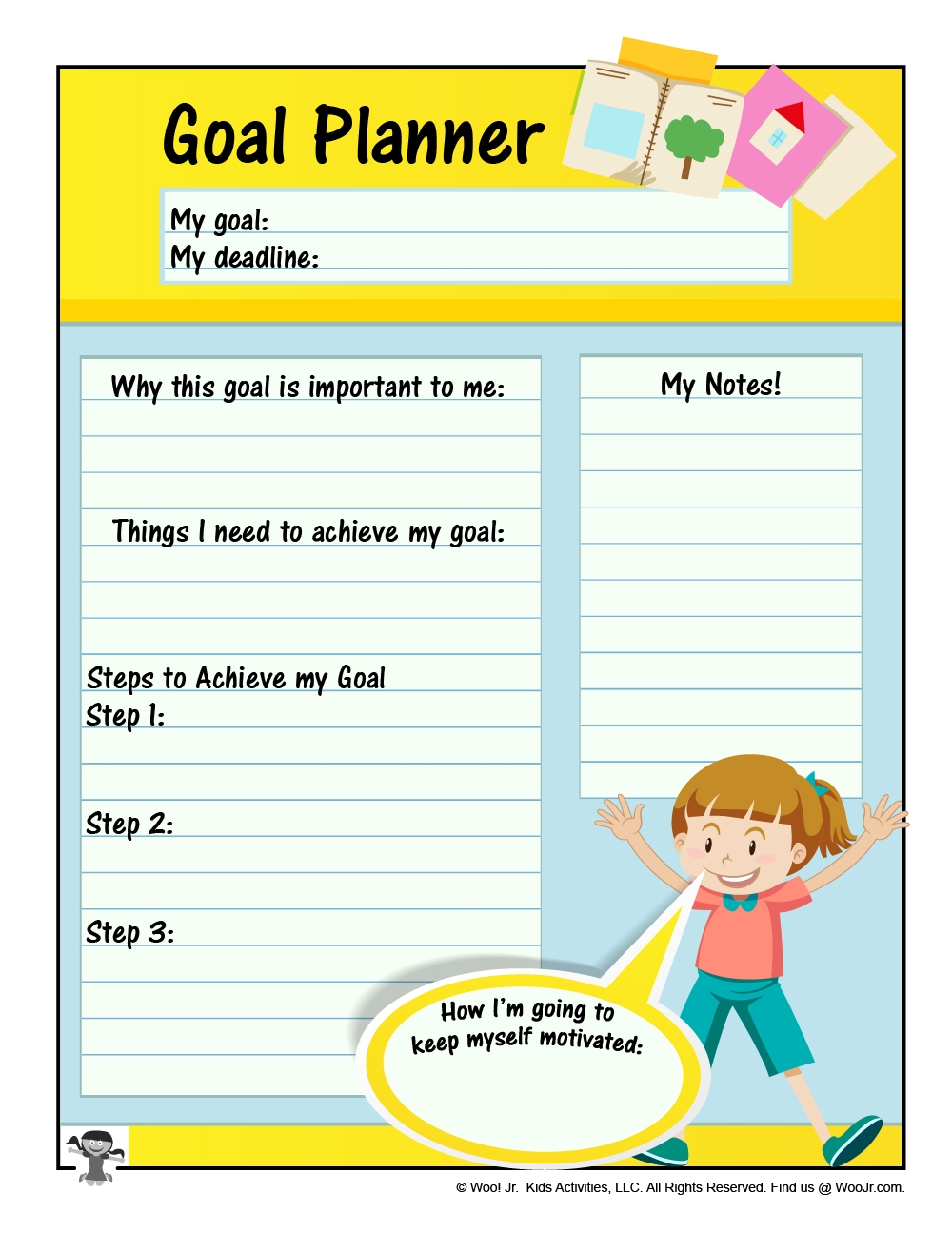 Goal Setting Worksheets For Kids Woo Jr Kids Activities 