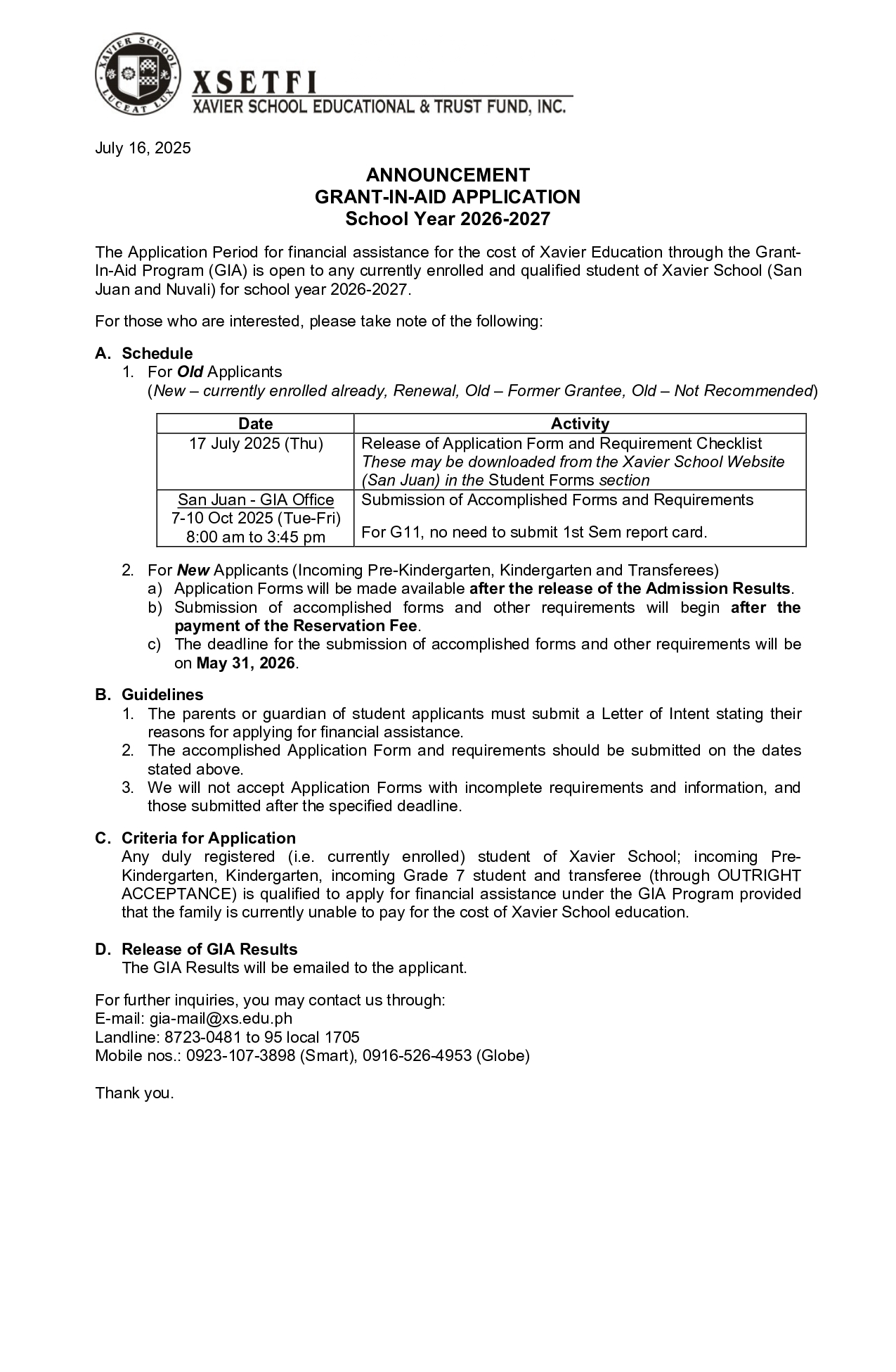Form C Submission Deadline 2026