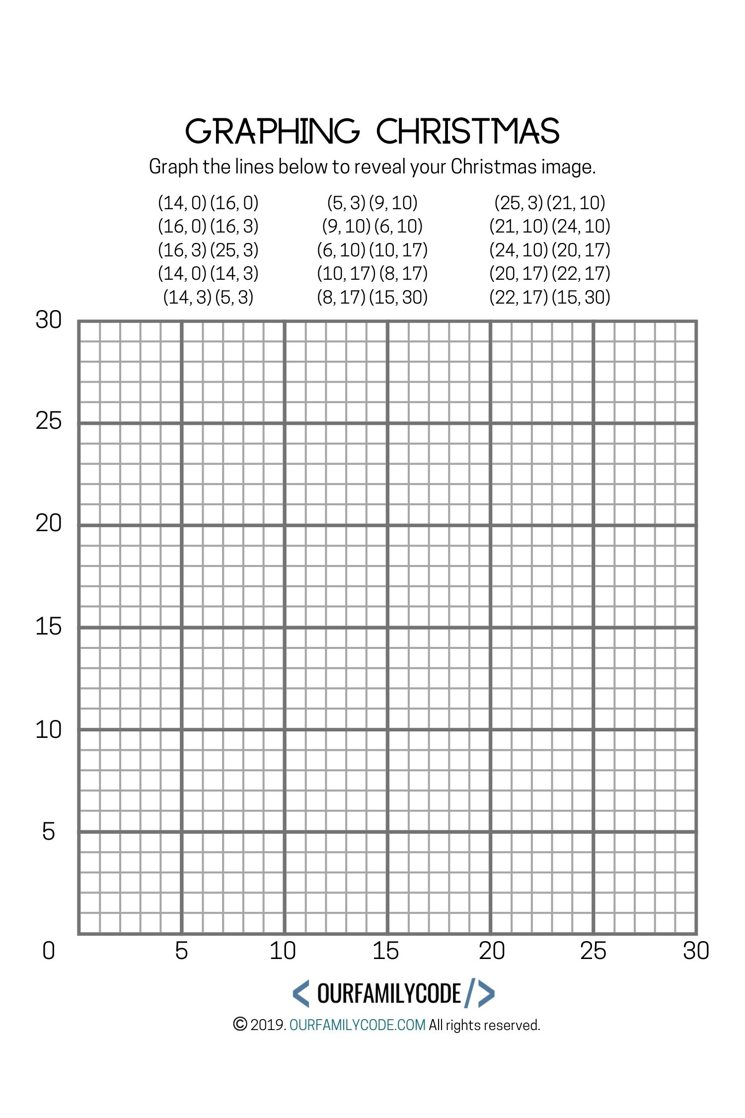 Graphing Christmas Coordinates Math Art Activity Our Family Code